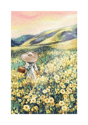 open-skies-women-in-hat-yellow-meadow