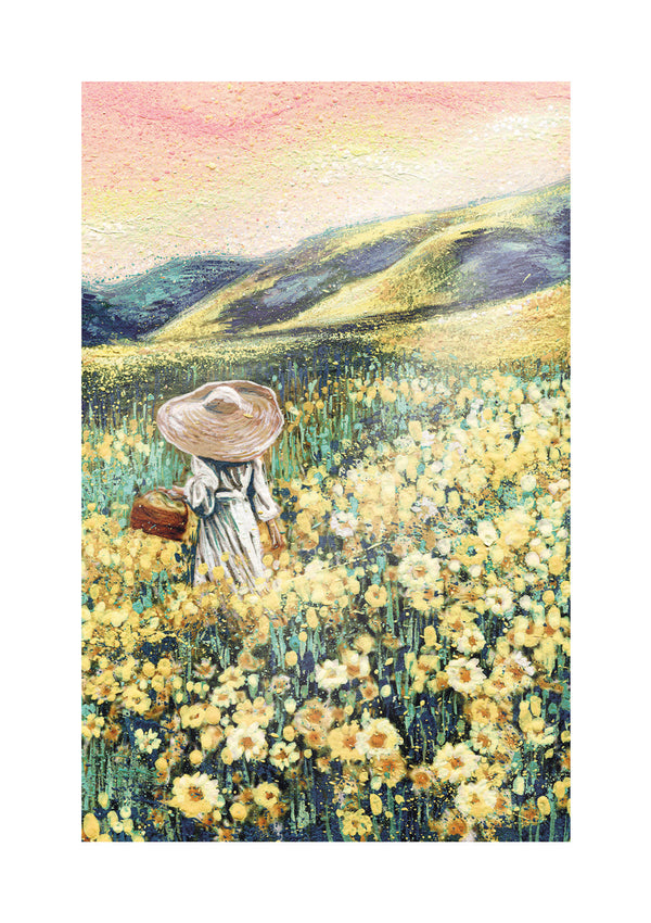 open-skies-women-in-hat-yellow-meadow