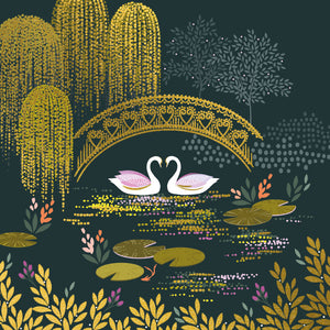 sara-miller-swans-arched-bridge