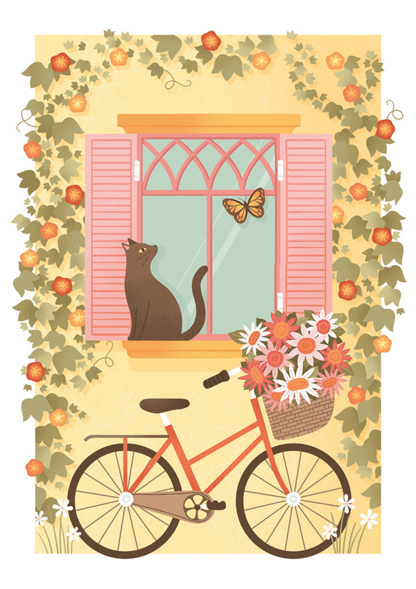 Under the apple tree - Cat in Window